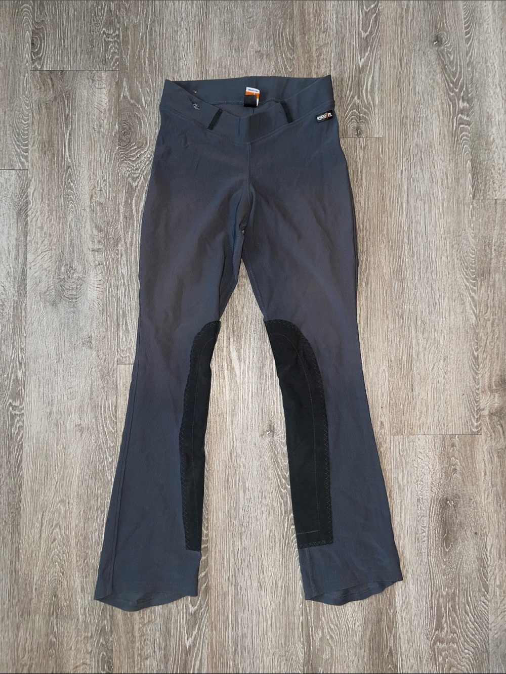 Kerrits Microcord Extended Knee Patch Bootcut Pant gray equestrian